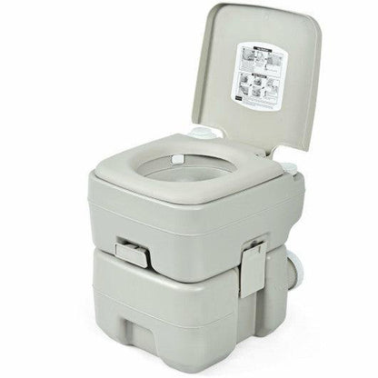 Costway 5.3 Gallon 20 L Portable Travel Toilet for Camping RV Indoor Outdoor