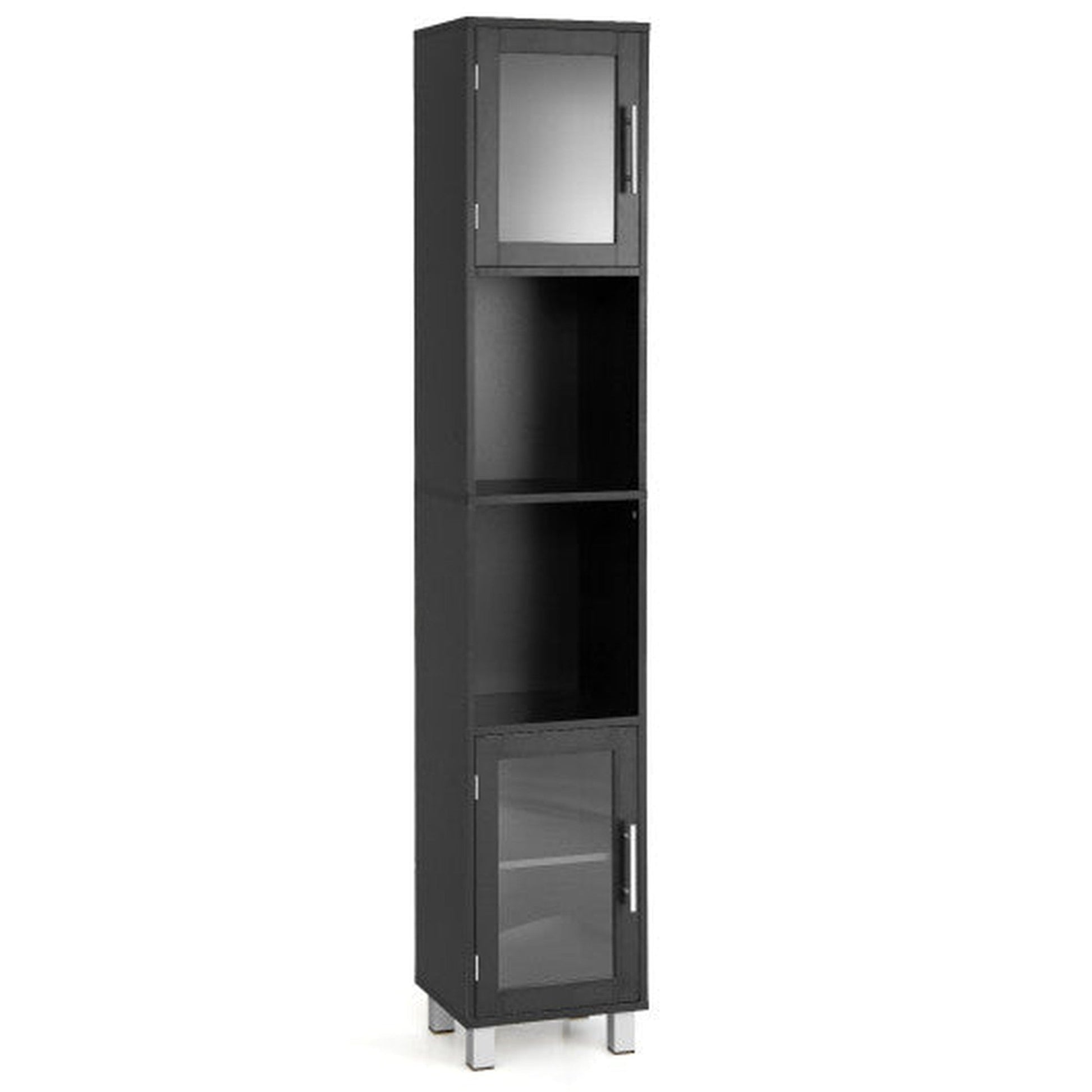 Costway 71" Black Tall Tower Bathroom Storage Cabinet and Organizer Display Shelves for Bedroom
