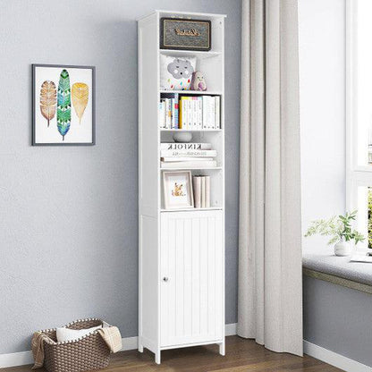 Costway 72" White Free Standing Tall Floor Bathroom Storage Cabinet