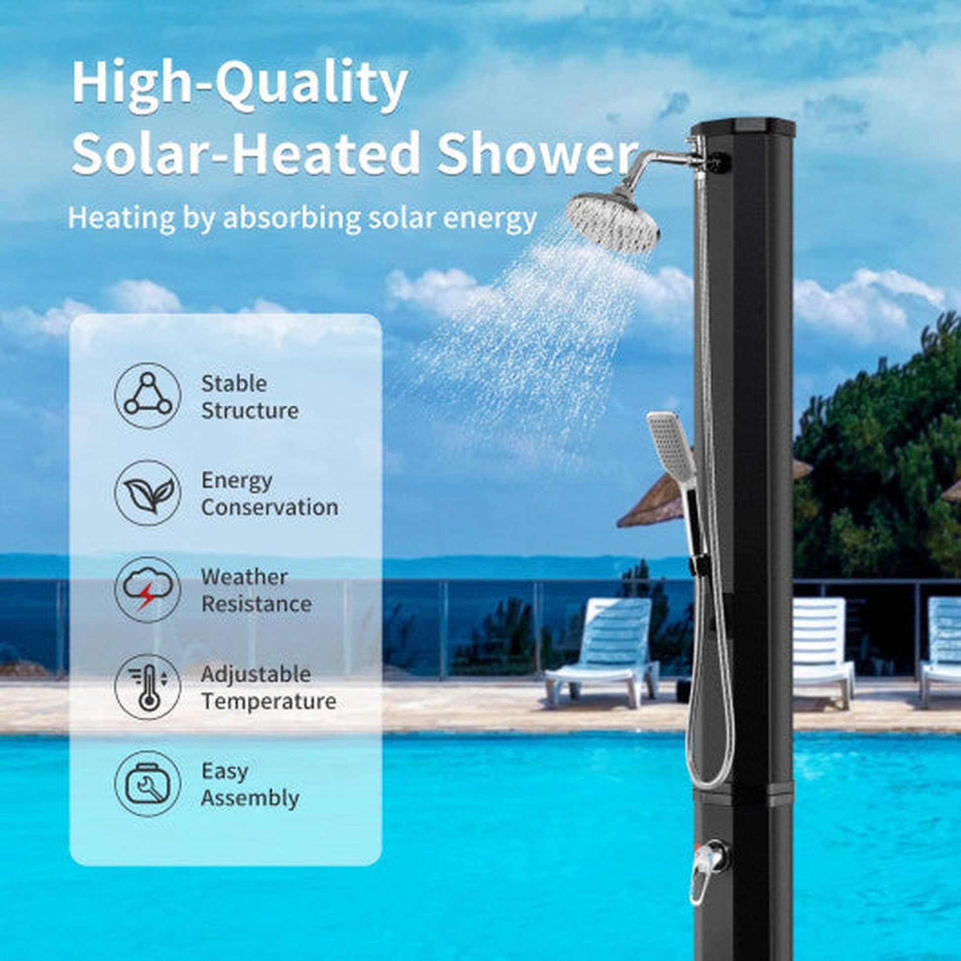 Costway 7.2' 9.3 Gallon Solar Heated Shower with Hand and Foot Tap