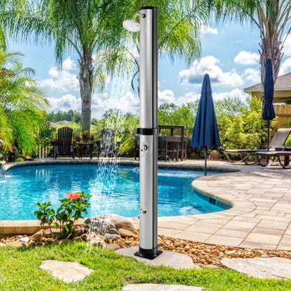 Costway 7.2' NP10571 Solar-Heated Outdoor Shower with Free-Rotating Shower Head
