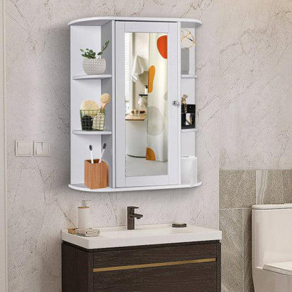 Costway Bathroom Cabinet Single Door Shelves Wall Mount Cabinet
