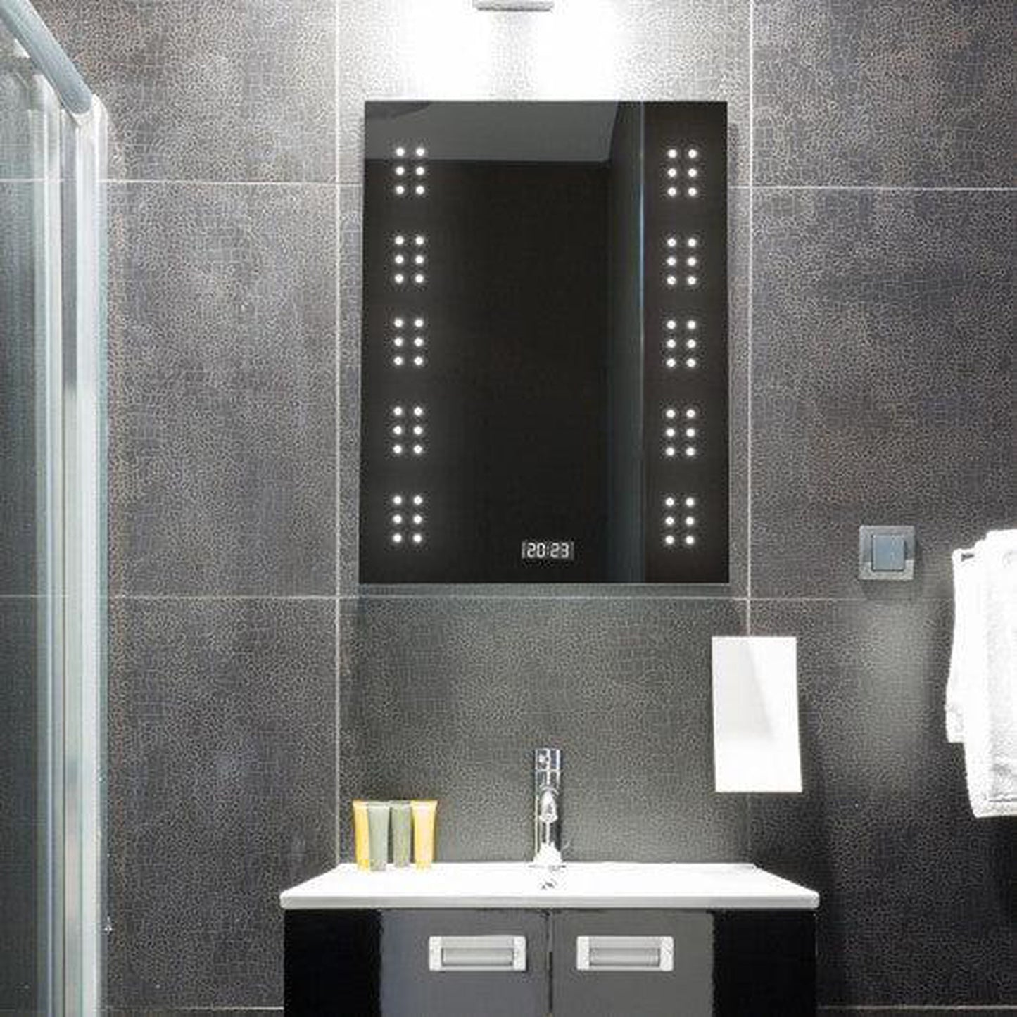 Costway Bathroom Illuminated Mirror with LED Lights + Demister