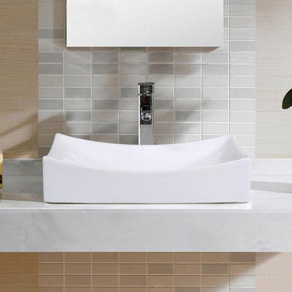 Costway Bathroom Rhombus Ceramic Vessel Sink
