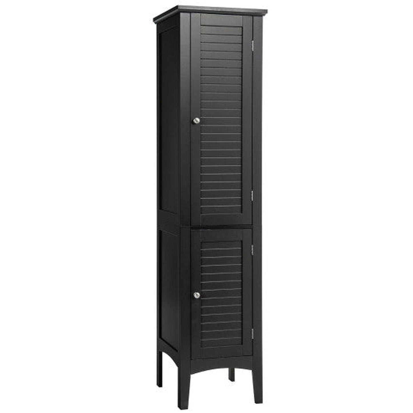 Costway Black Freestanding Bathroom Storage Cabinet for Kitchen and Living Room
