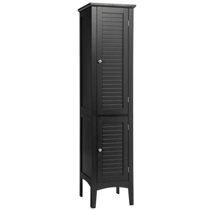 Costway Black Freestanding Bathroom Storage Cabinet for Kitchen and Living Room