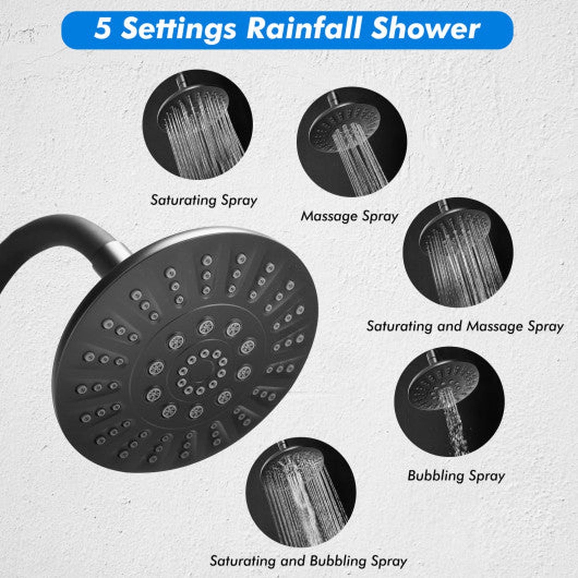 Costway Black High Pressure Combo Handheld Shower Head