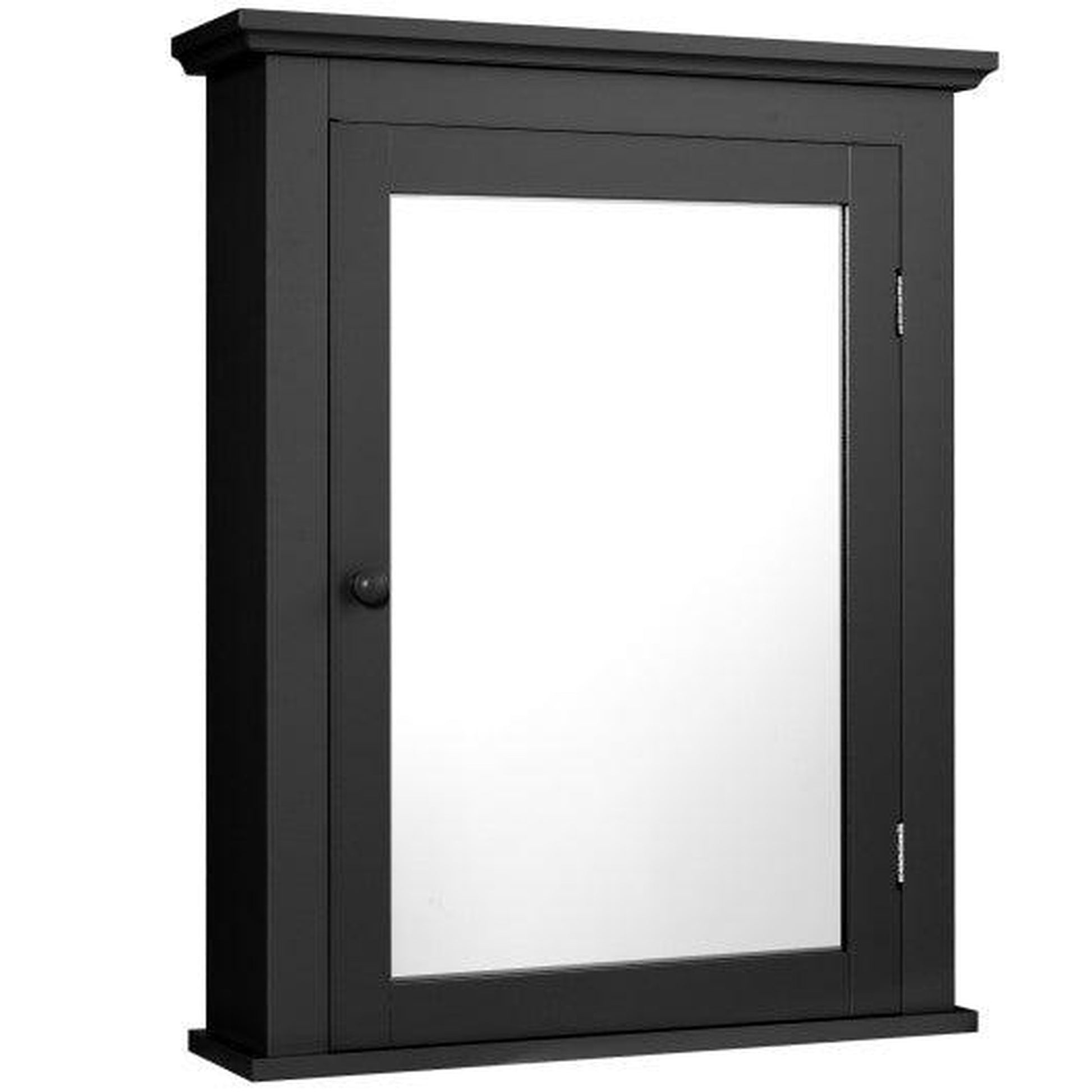 Costway Black Wall Mounted Bathroom Mirror Cabinet with 5-level Height-adjustable Shelf