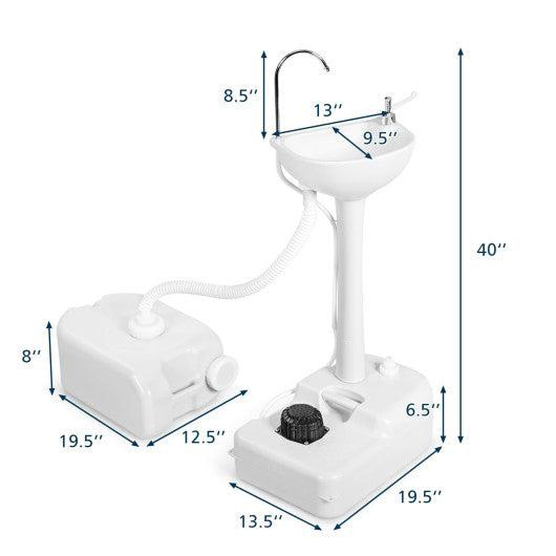 Costway Camping Hand Wash Station Basin Stand with 4.5 Gallon Tank