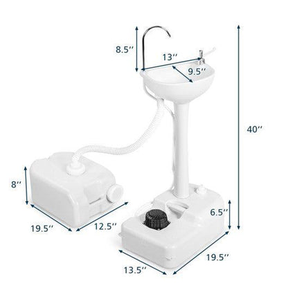 Costway Camping Hand Wash Station Basin Stand with 4.5 Gallon Tank