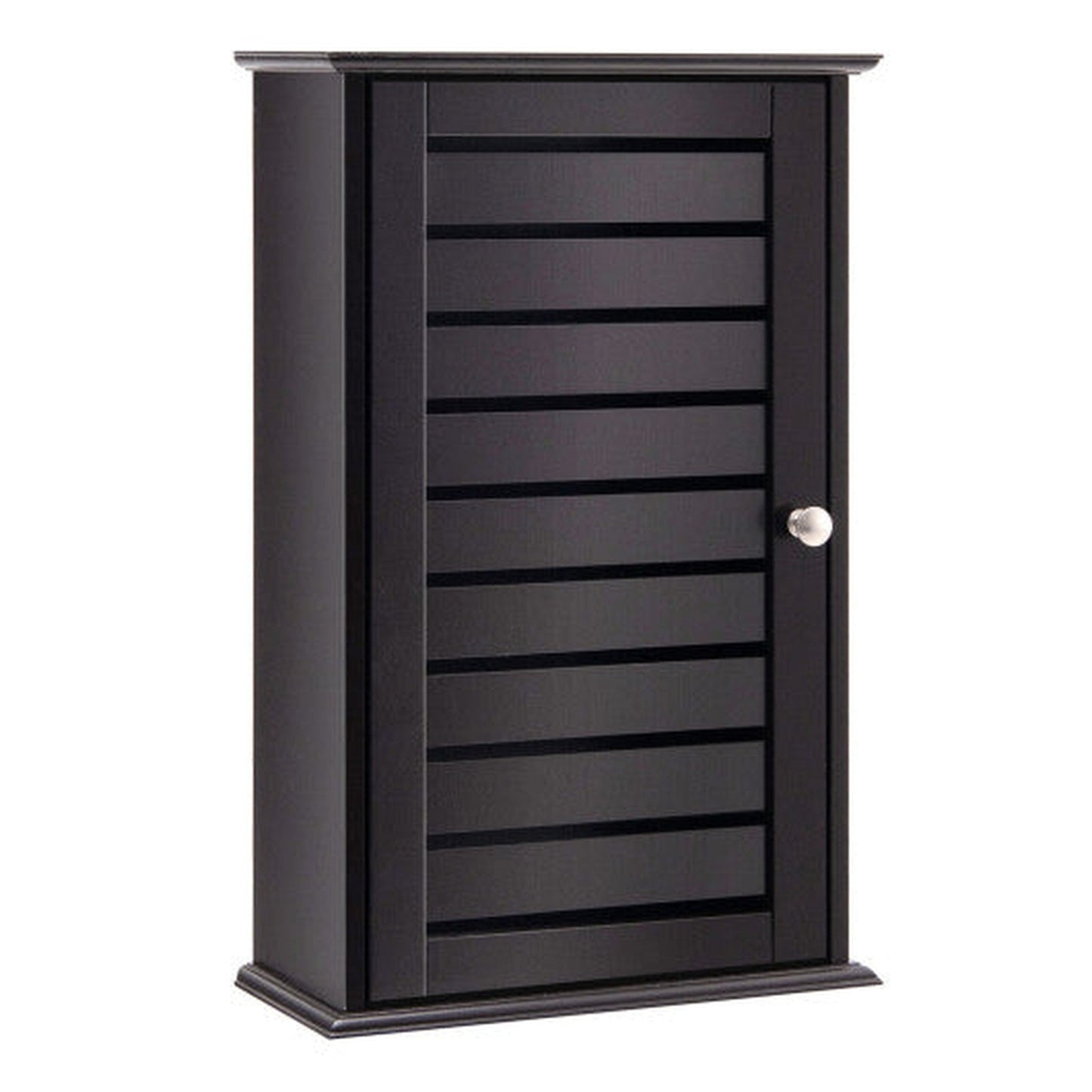 Costway Dark Brown Wall Mount Medicine Cabinet Multifunction Storage Organizer