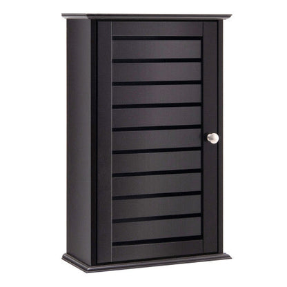 Costway Dark Brown Wall Mount Medicine Cabinet Multifunction Storage Organizer