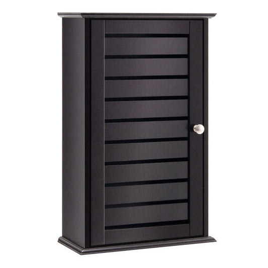 Costway Dark Brown Wall Mount Medicine Cabinet Multifunction Storage Organizer