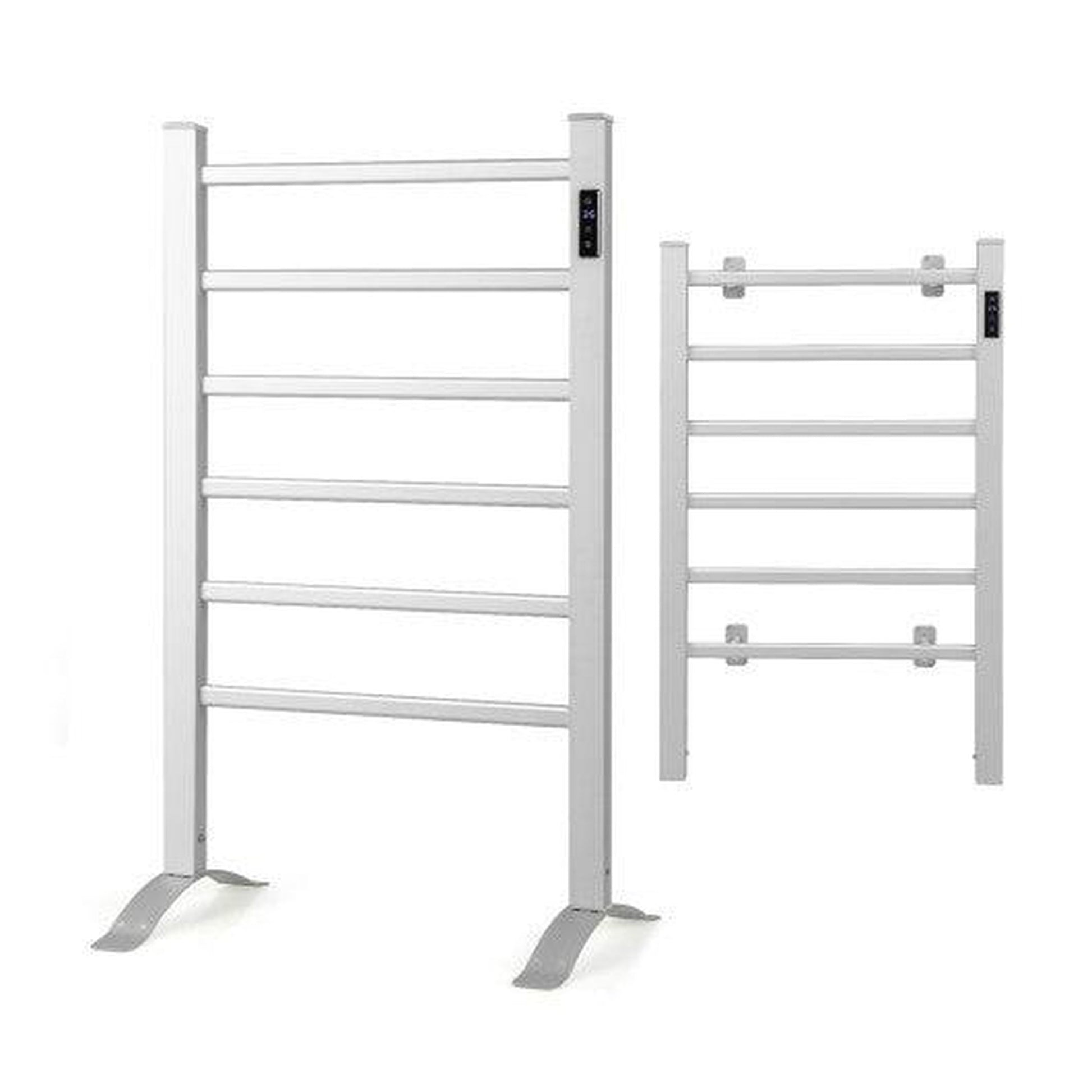 Costway Freestanding and Wall-mounted 6 Bars Towel Warmer with Timer and LED Display