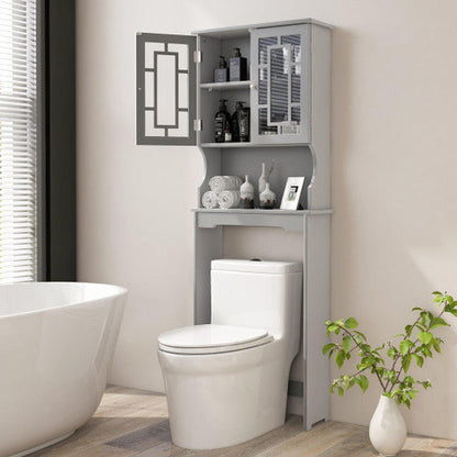Costway Gray Bathroom Spacesaver Organizer with Adjustable Shelf