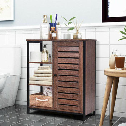 Costway Industrial Bathroom Storage Free Standing Cabinet with 3 Shelves