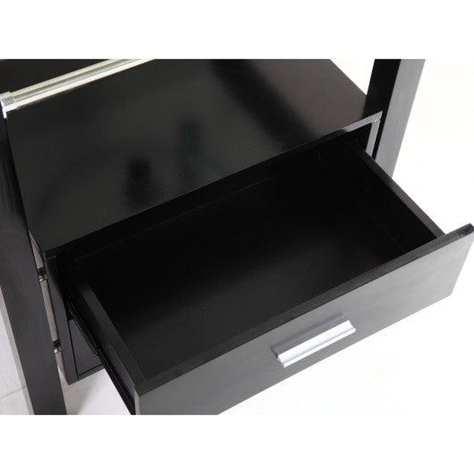 Costway Modern 28" Bathroom Tempered Clear Glass Vessel Sink & Vanity Cabinet with Faucet