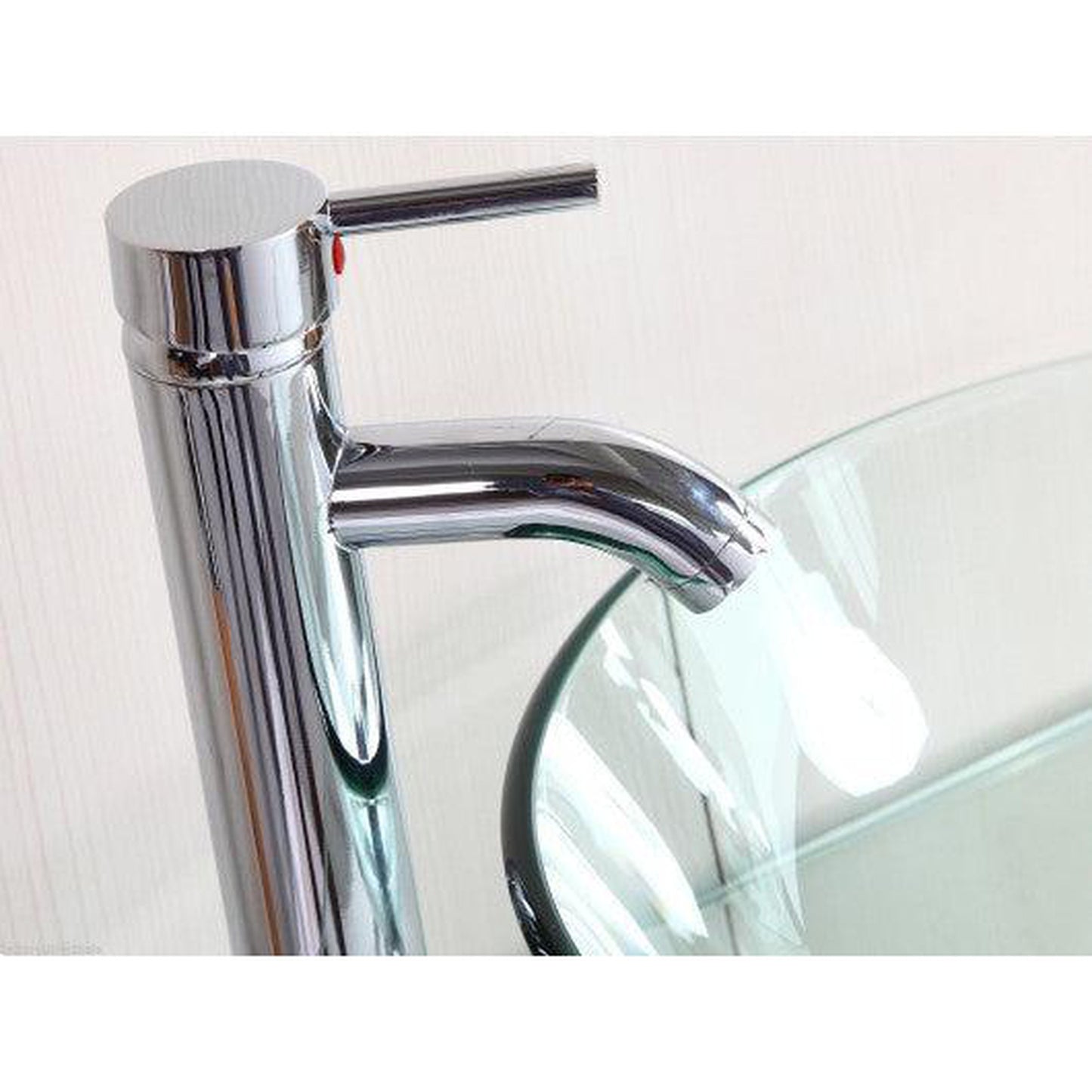 Costway Modern Bathroom Vanities Pedestal Vessel Glass Furniture Sink with Bath Faucet
