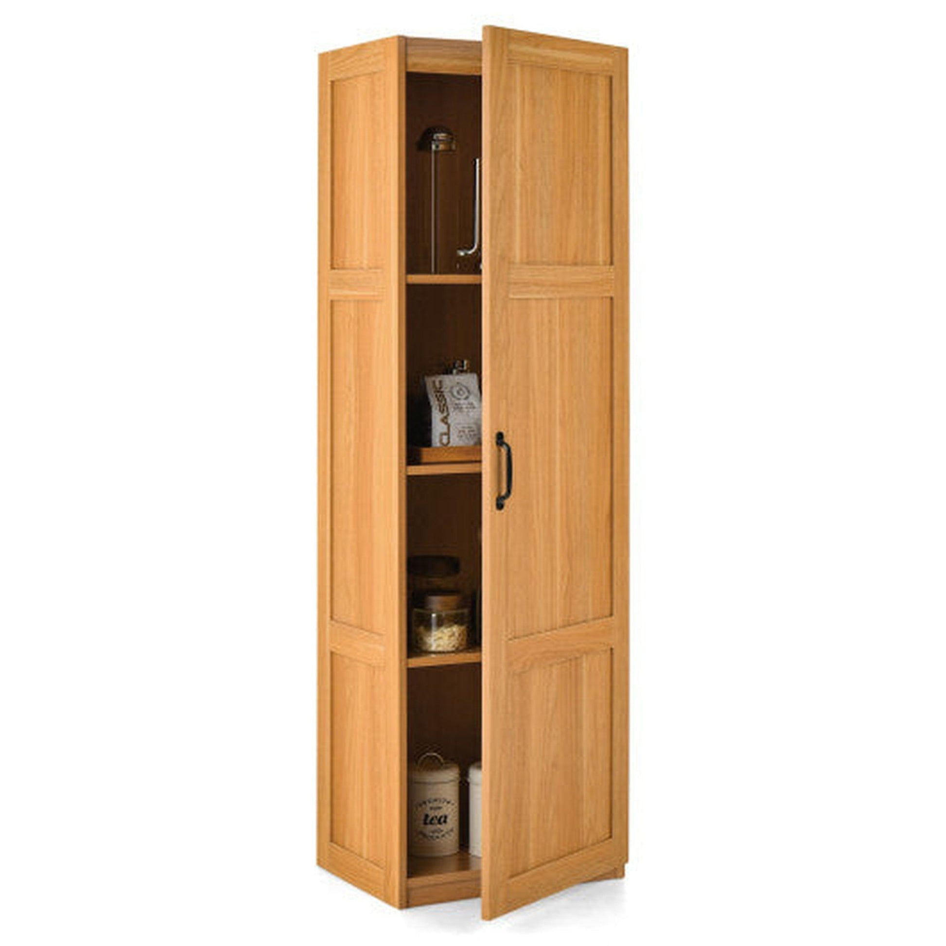 Costway Bathroom Wood Organizer Shelf Storage Rack with Cabinet