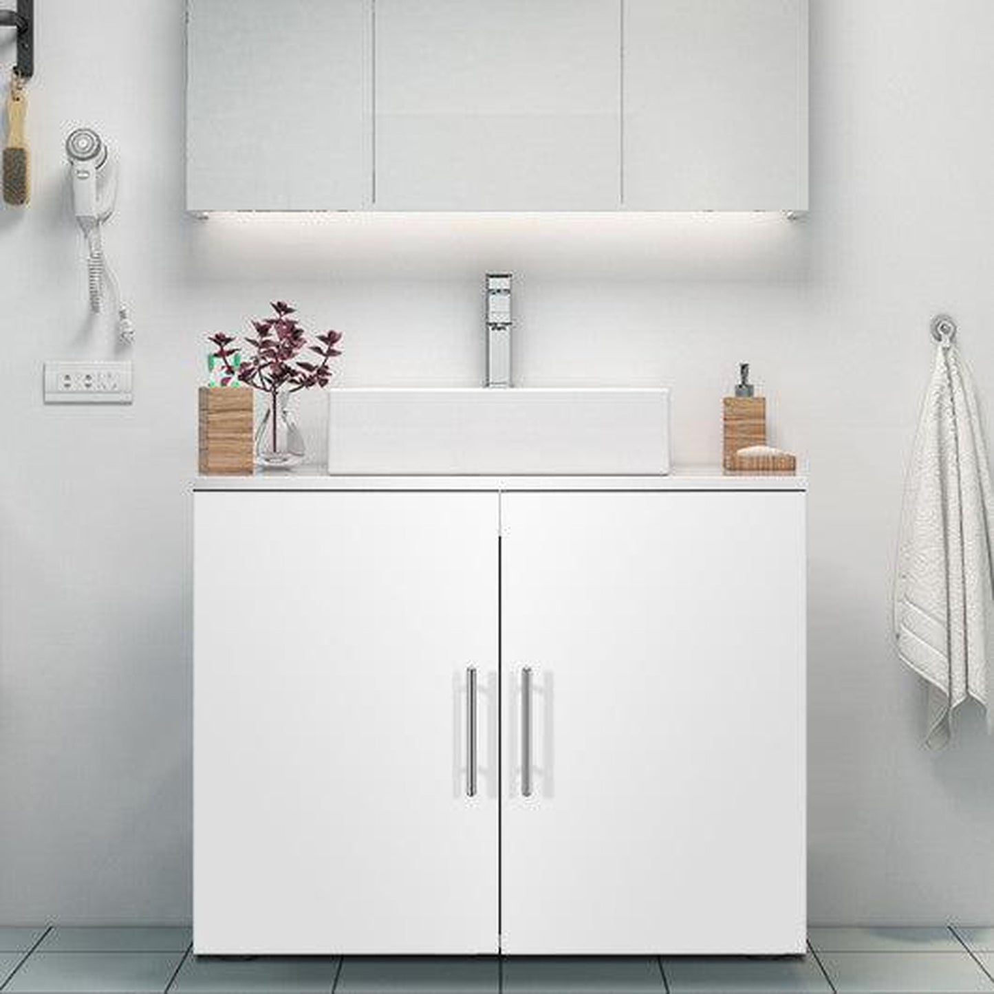 Costway Non Pedestal Under Sink Bathroom Storage Vanity