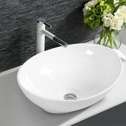 Costway Oval Bathroom Basin Ceramic Vessel Sink