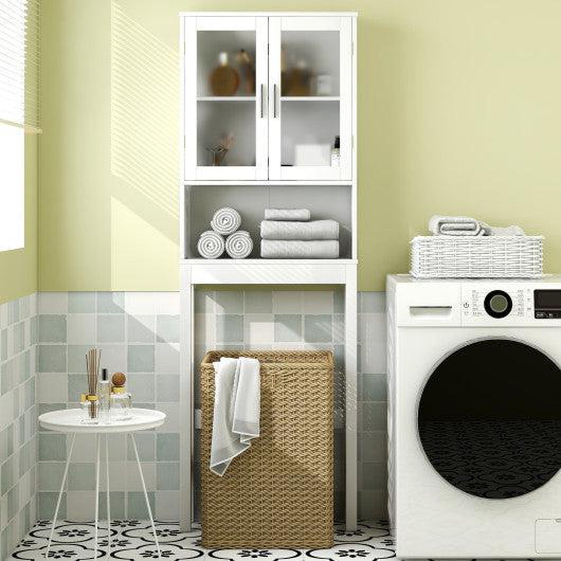 Costway Over the Toilet Bathroom Storage Cabinet with Adjustable Shelf