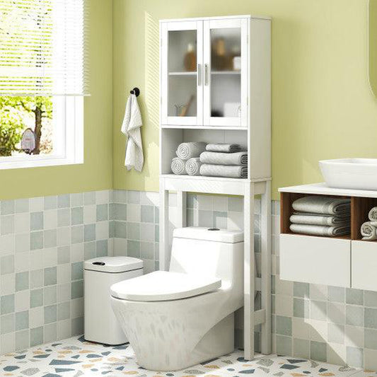 Costway Over the Toilet Bathroom Storage Cabinet with Adjustable Shelf