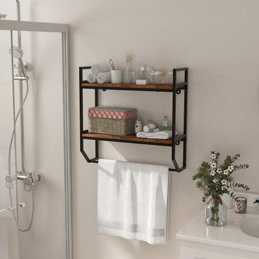 Costway Over the Toilet Shelf Wall Mounted with Metal Frame for