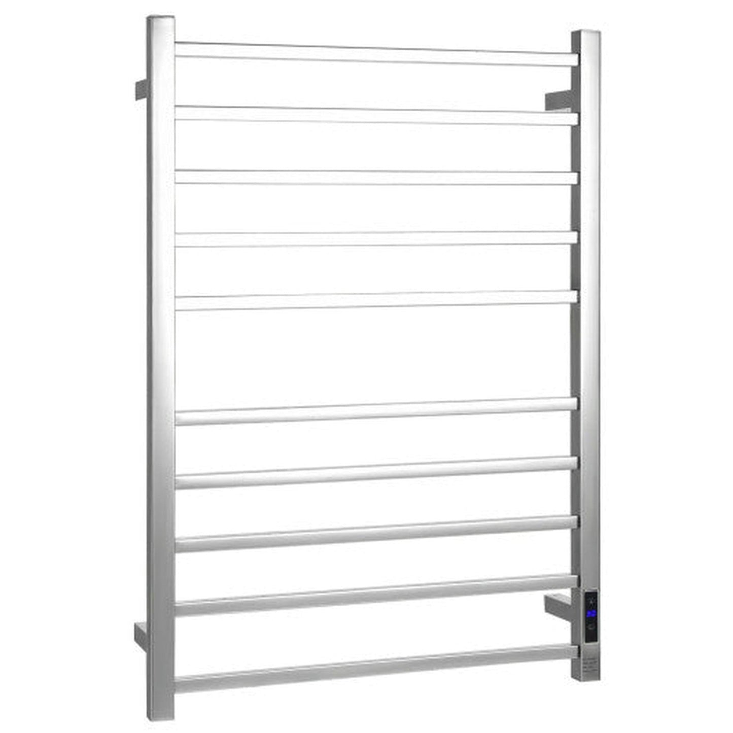 Costway Silver 10 Bar Towel Warmer Wall Mounted Electric Heated Towel Rack with Built-in Timer