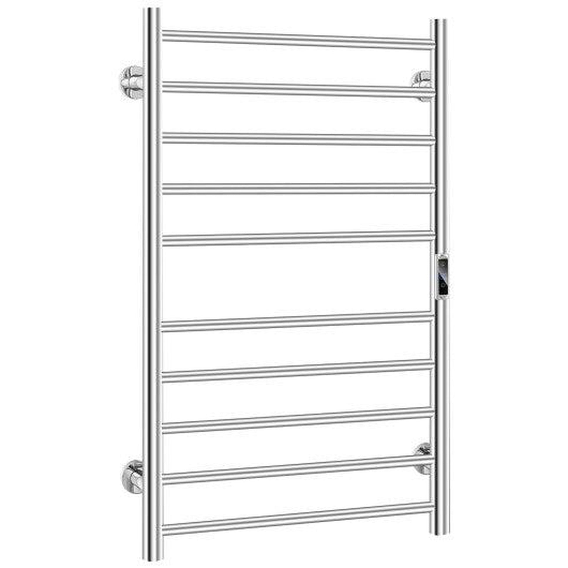 Costway Silver 10-bar Heated Wall Mounted Towel Warmer with Timer
