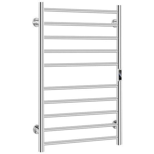 Costway Silver 10-bar Heated Wall Mounted Towel Warmer with Timer