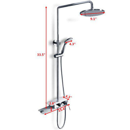 Costway Stainless Steel Panel Rainfall Shower Column with Hand Shower