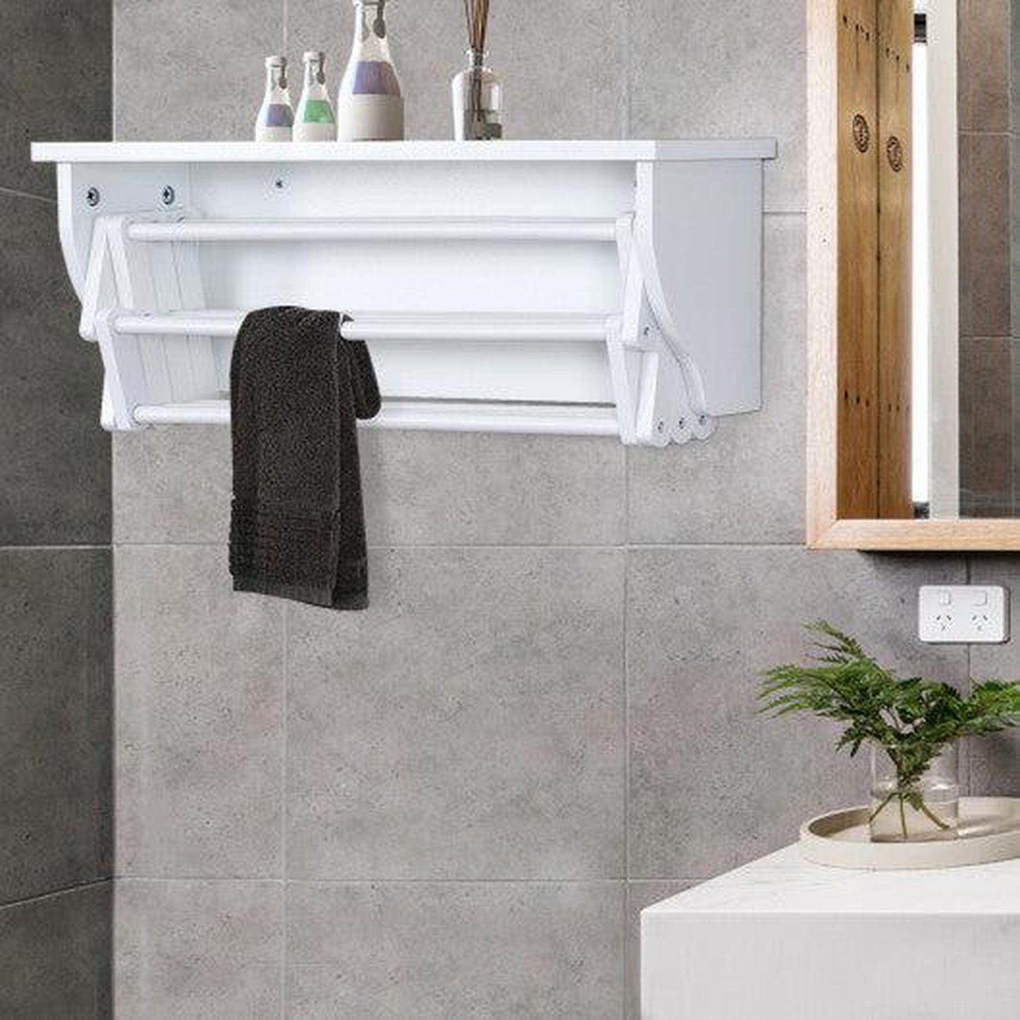 Costway Wall-Mounted Folding Clothes Towel Drying Rack