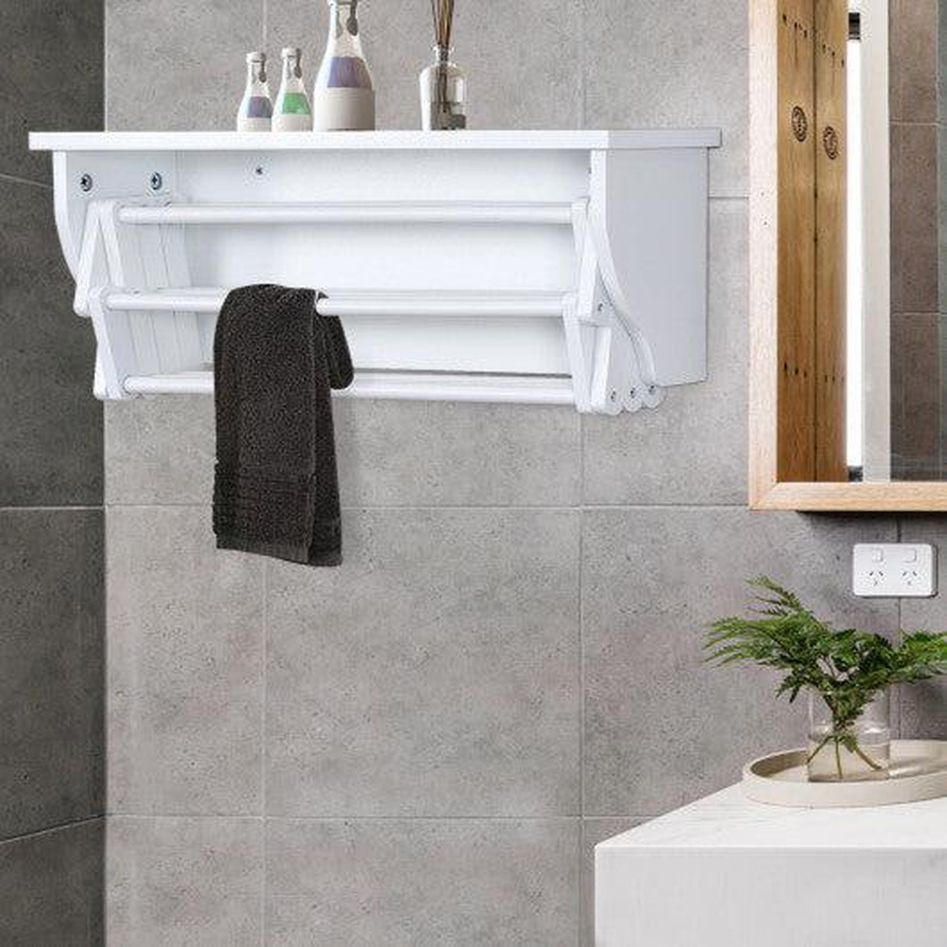 Costway Wall-Mounted Folding Clothes Towel Drying Rack