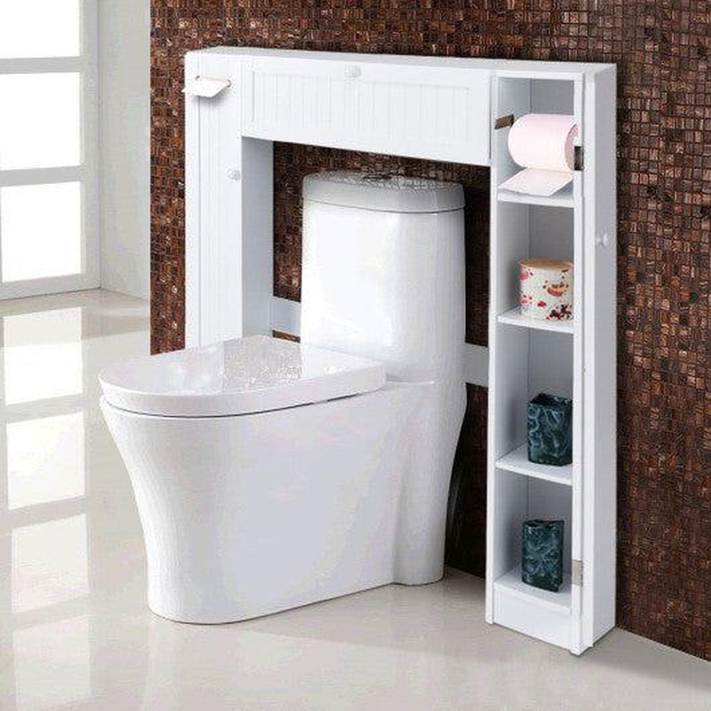 Costway Wooden Over the Toilet Storage Cabinet