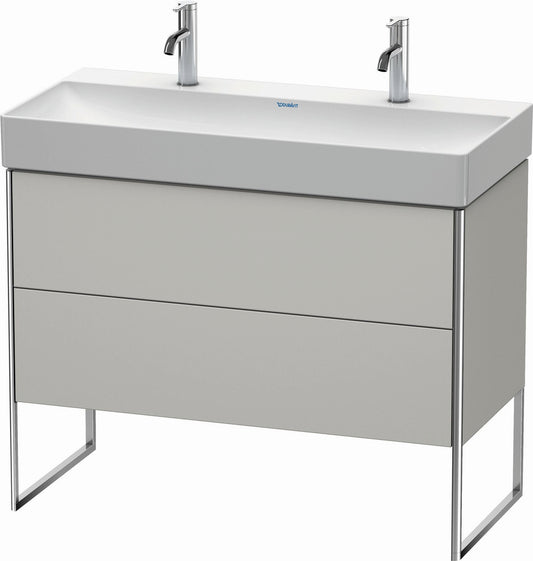 Duravit XSquare 39" Concrete Gray Two Drawer Floorstanding Vanity Unit (XS444400707)