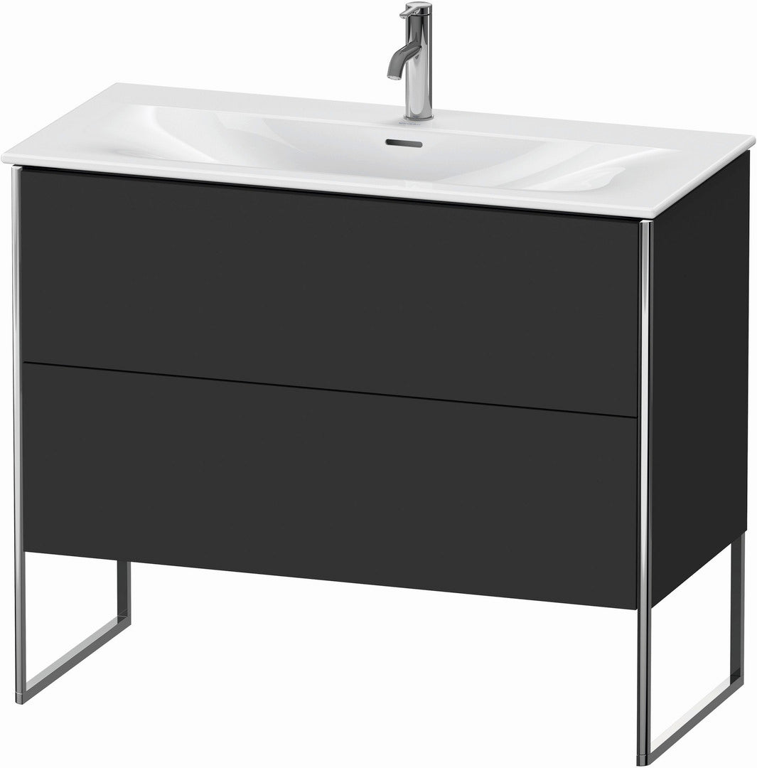 Duravit XSquare 40" Graphite Two Drawer Floorstanding Vanity Unit (XS452508080)