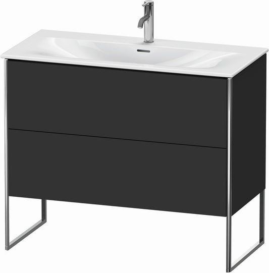 Duravit XSquare 40" Graphite Two Drawer Floorstanding Vanity Unit (XS452508080)