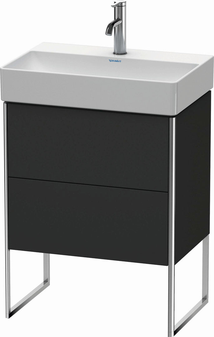Duravit XSquare 23" Graphite Two Drawer Floorstanding Vanity Unit (XS445308080)