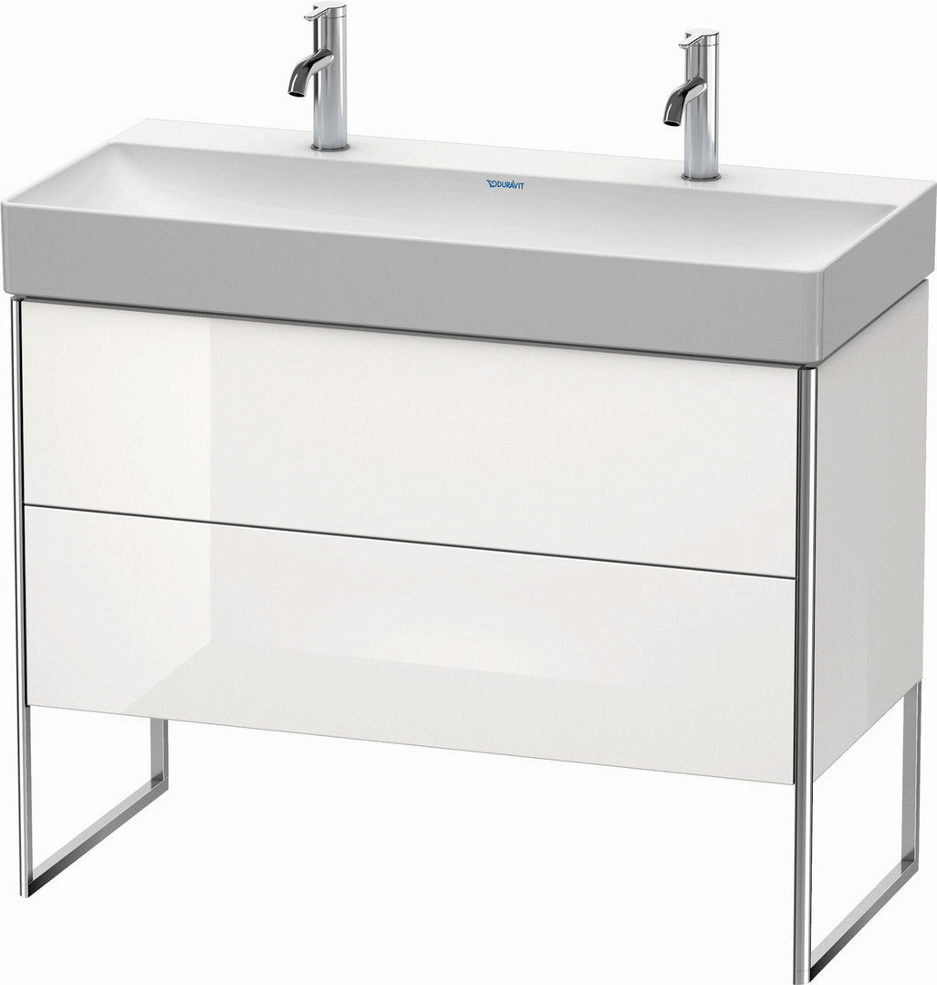 Duravit XSquare 39" White High Gloss Two Drawer Floorstanding Vanity Unit (XS444408585)