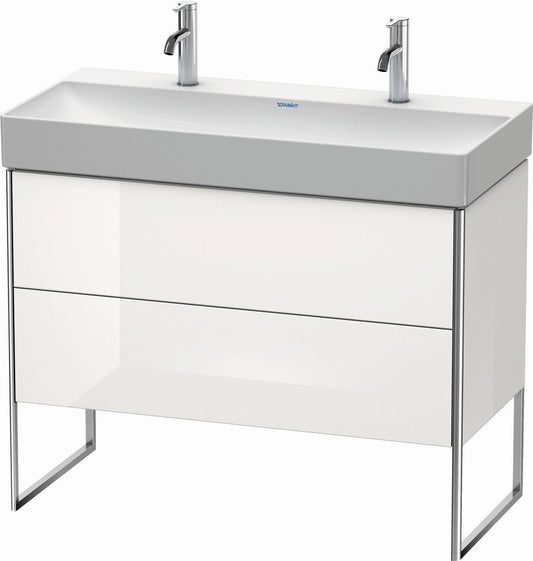 Duravit XSquare 39" White High Gloss Two Drawer Floorstanding Vanity Unit (XS444408585)
