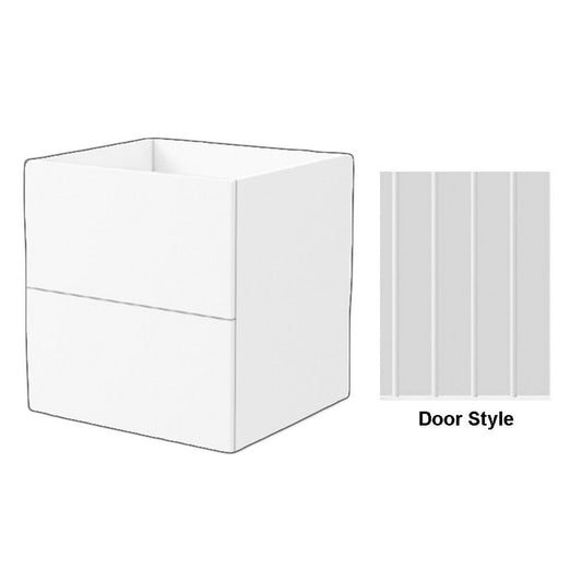 DM Bath 12" Light Taupe Finish Storage Cabinet Attachment with Groove Wide Door Style