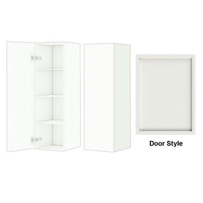 DM Bath 12" x 37" Light Taupe Finish Wall-Mount Center Storage Tower with Slim Shaker Door Style
