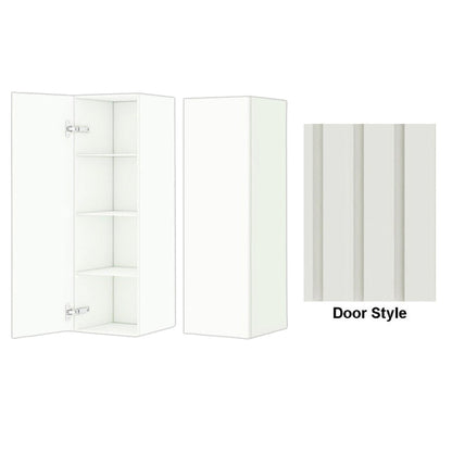 DM Bath 12" x 37" Navy Blue Finish Wall-Mount Center Storage Tower with Flutted Wide Door Style