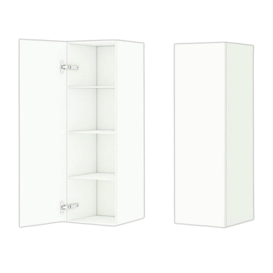 DM Bath 12" x 37" Sage Green Finish Wall-Mount Center Storage Tower with Horizontal Flutted Wide Door Style