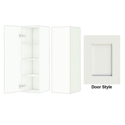 DM Bath 12" x 37" Winter Maple Stain Wall-Mount Center Storage Tower with 2" Shaker Door Style