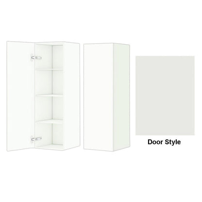 DM Bath 12" x 37" Winter Maple Stain Wall-Mount Center Storage Tower with Slab Door Style