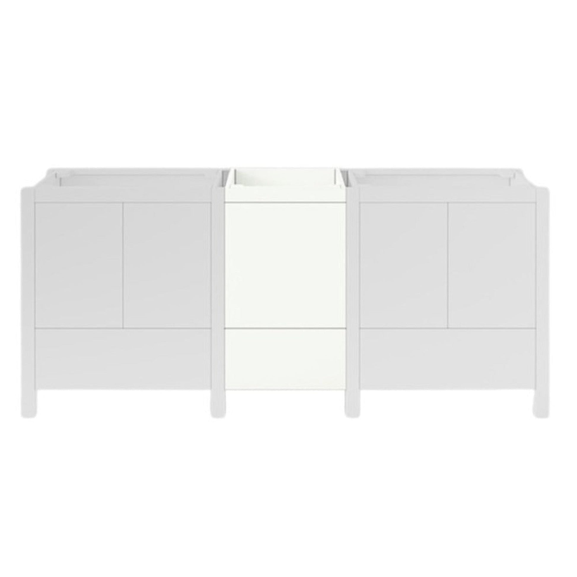 DM Bath 18" Designer White Finish Storage Cabinet Attachment with Groove Wide Door Style