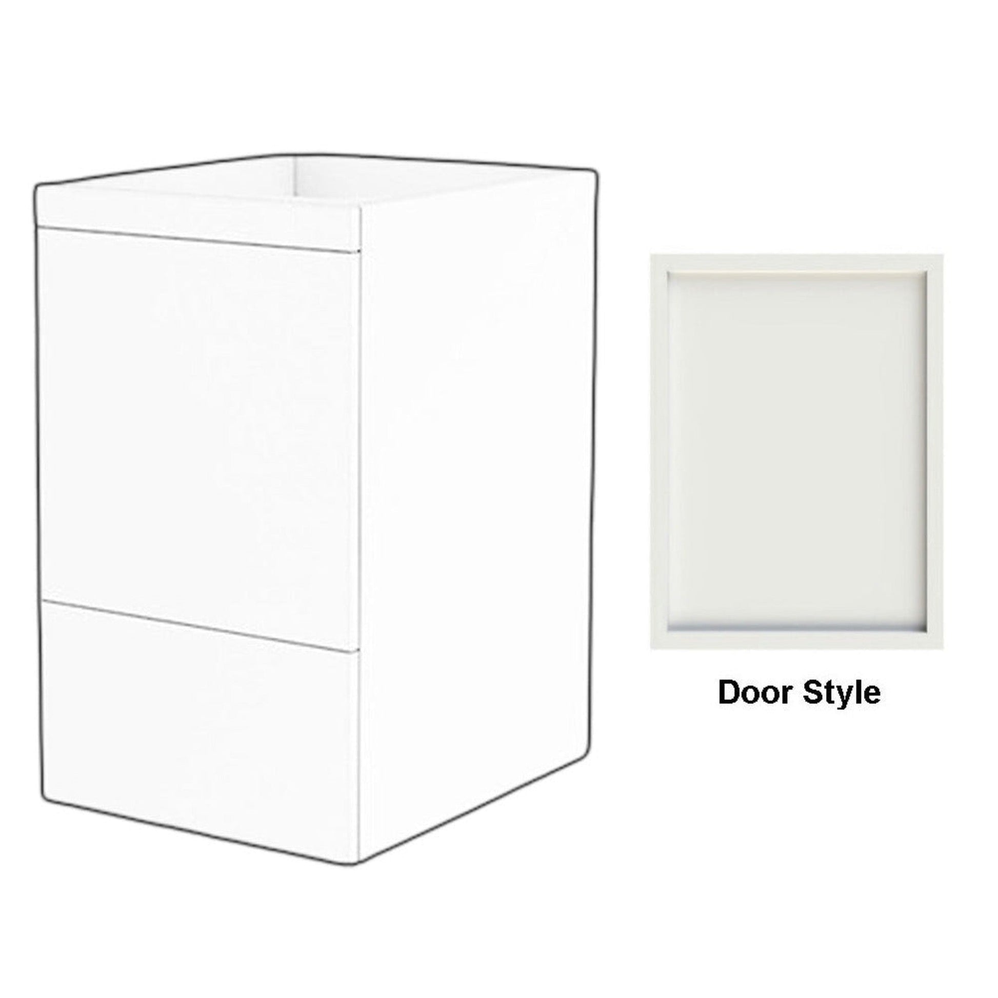 DM Bath 18" Light Greige Finish Storage Cabinet Attachment with Slim Shaker Door Style
