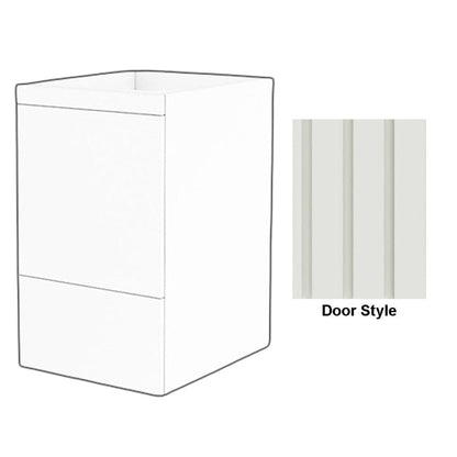 DM Bath 18" Light Grey Finish Storage Cabinet Attachment with Flutted Wide Door Style